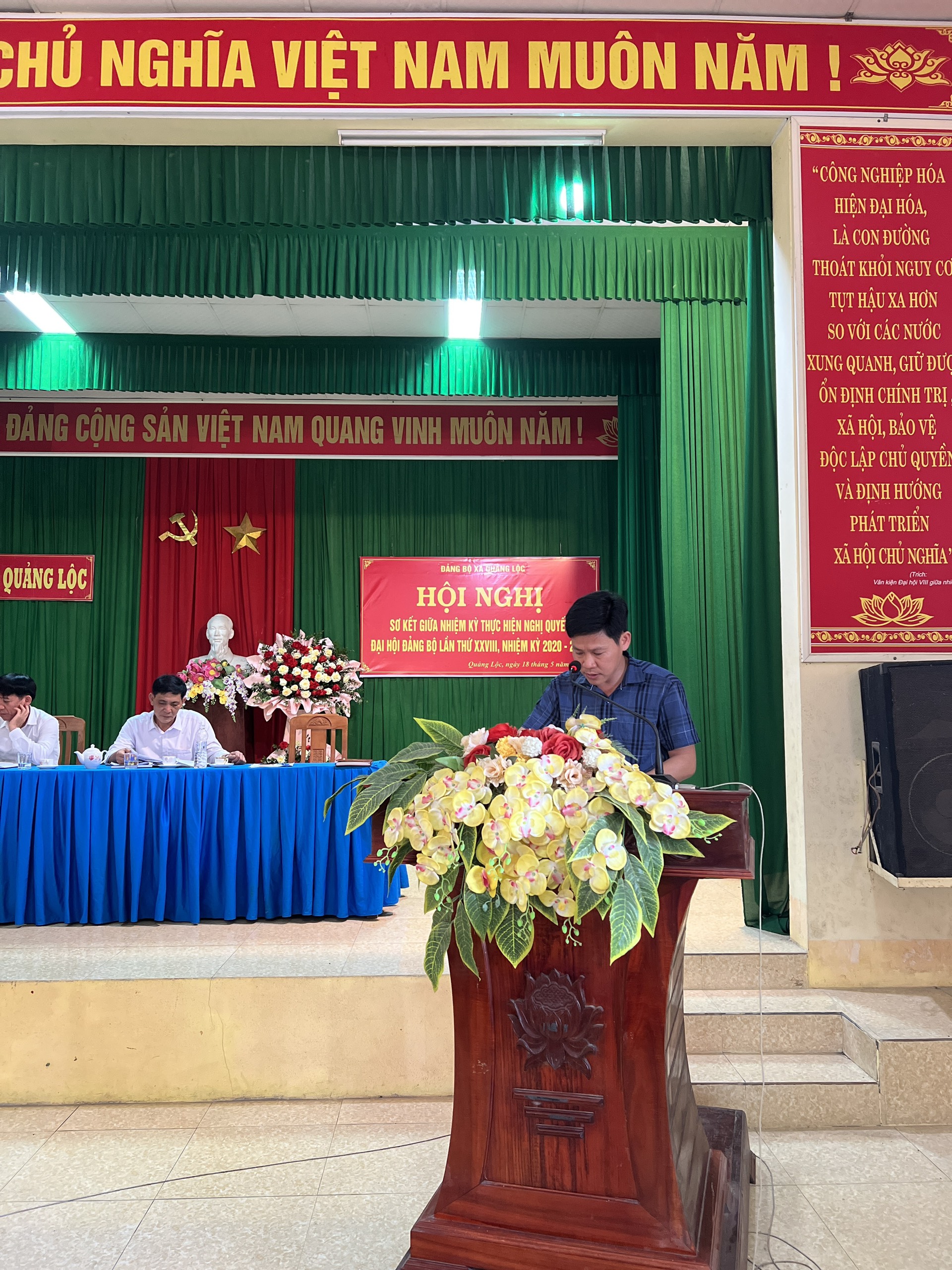 Đảng ủy xã Quảng Lộc tổ chức Hội nghị sơ kết giữa nhiệm kỳ thực hiện Nghị quyết Đại hội Đảng bộ xã lần thứ XXVIII