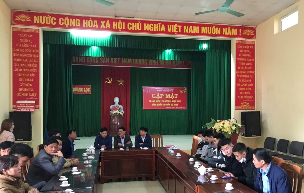  Xã Quảng Lộc Gặp mặt các thanh niên chuẩn bị lên đường nhập ngũ 2023