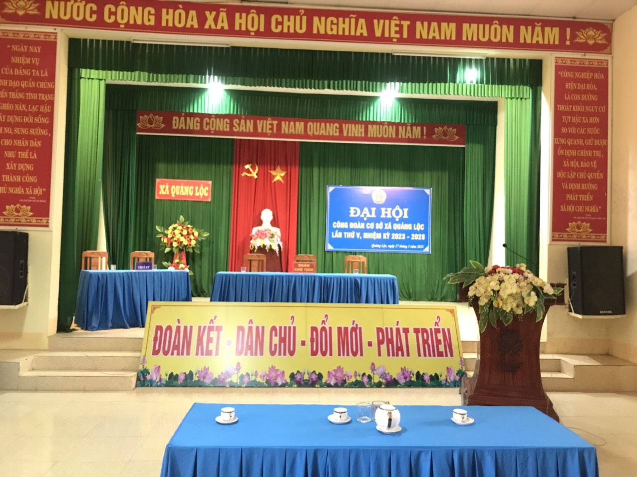 Đại Hội Công đoàn cơ sở xã Quảng Lộc long trọng tổ chức Đại hội lần thứ V, nhiệm kỳ 2023 - 2028.  